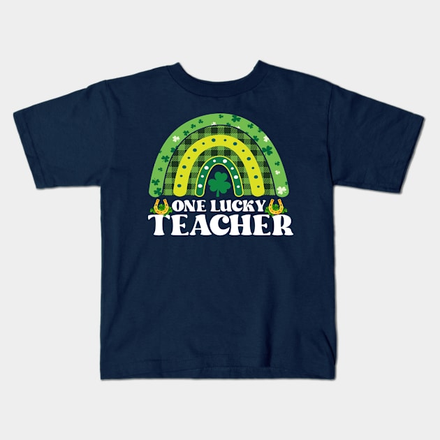 One Lucky Teacher Rainbow St. Patrick's Day Teacher Matching Kids T-Shirt by beelz